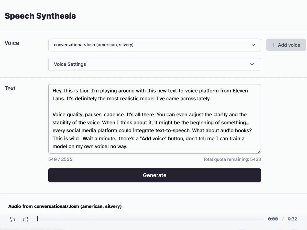 Text to Speech & AI Voice Generator - ElevenLabs