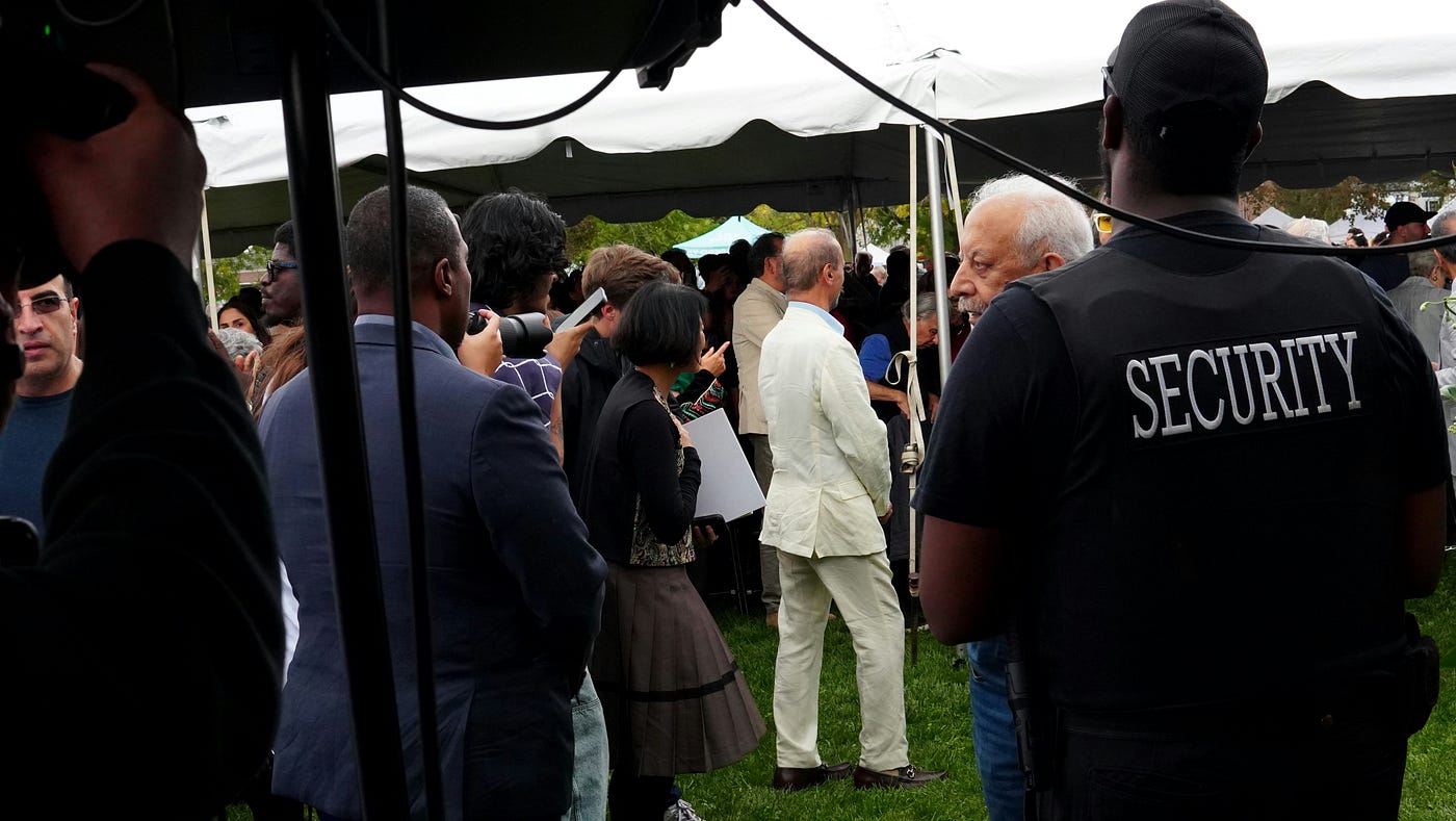 Security guards securing to inviting guest of events