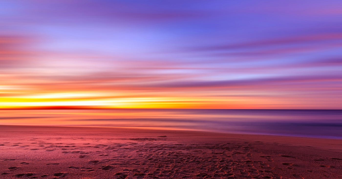 Purple and Orange Layers at Sunset