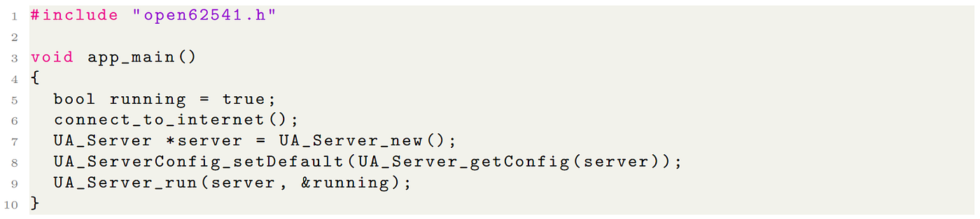 code to run the sample serve, as described in the docs