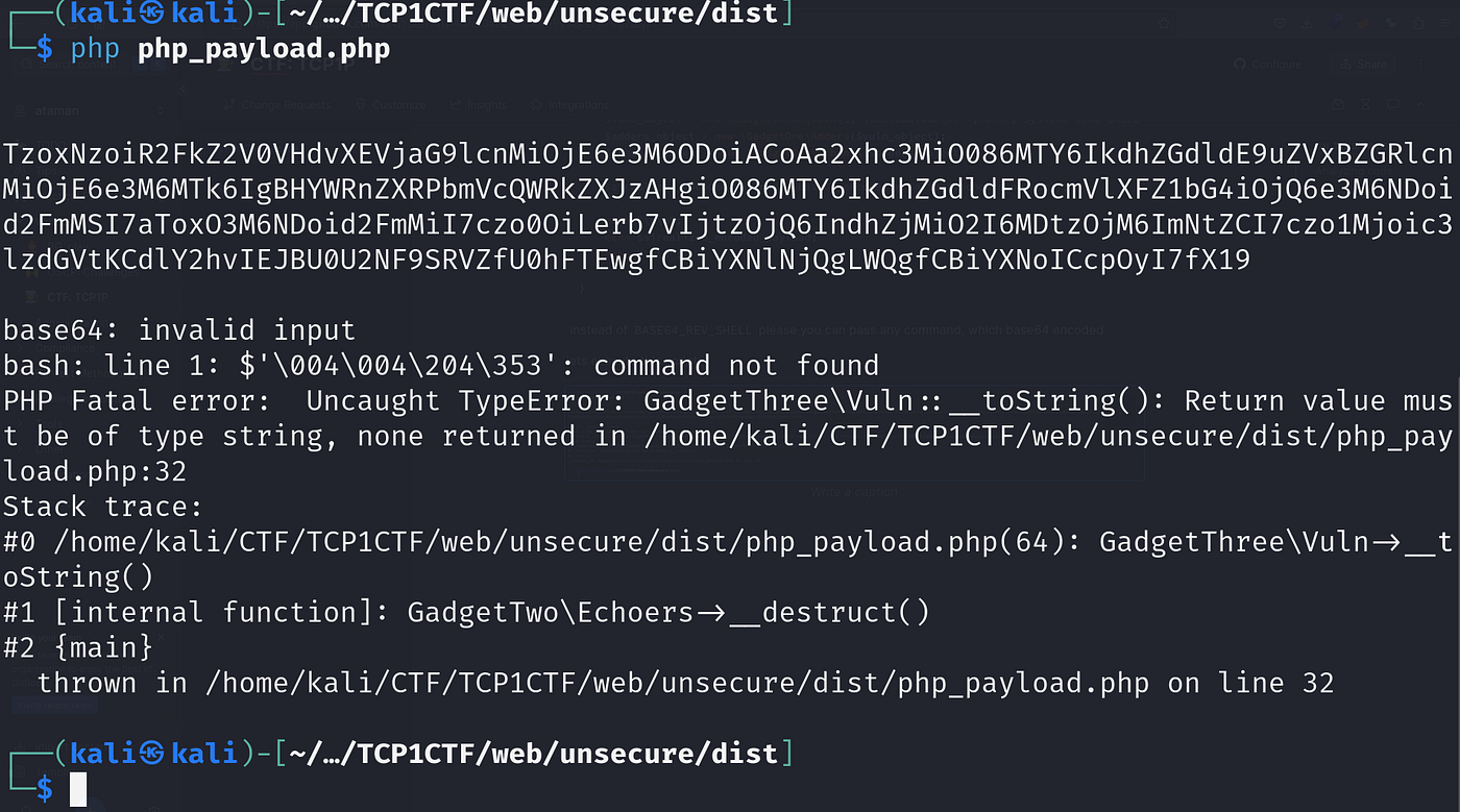 constructing vulnerable object for deserialization