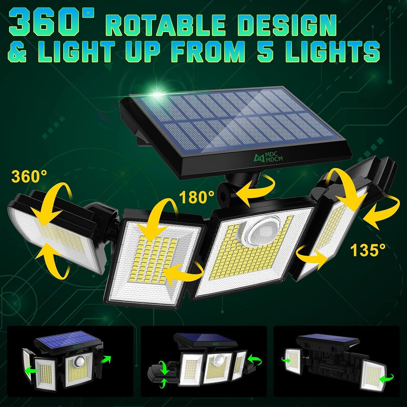Motion Sensor Security Lights Solar Motion Sensor Flood Lights 2 Pack ...