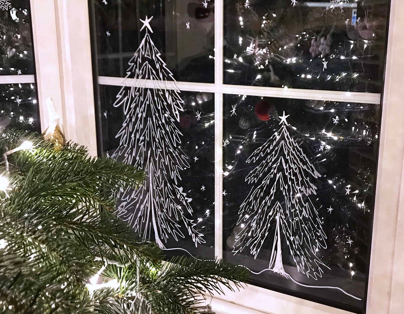 How to Decorate Your Windows for Christmas with Chalk Pens | by Becky Pink  | Medium