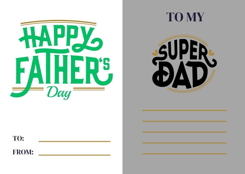 40 Free Printable Father's Day Cards, by Printaboles, May, 2023