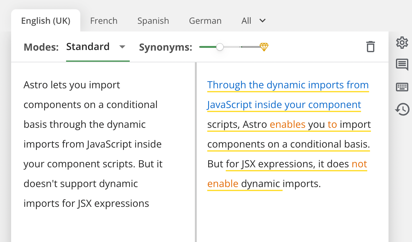 Enabling Dynamic Synonym Suggestions