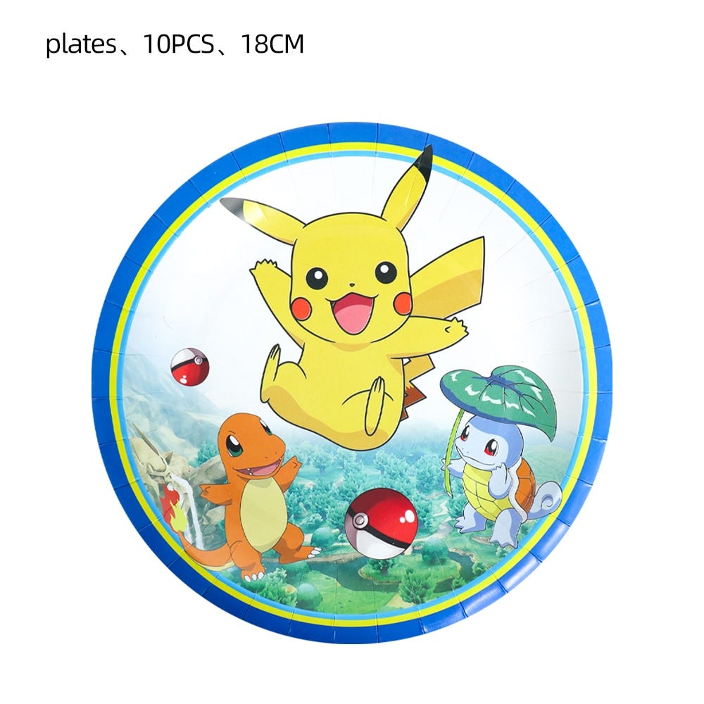Pokemon Birthday Party  Paper Plate Backdrop - Spot of Tea Designs