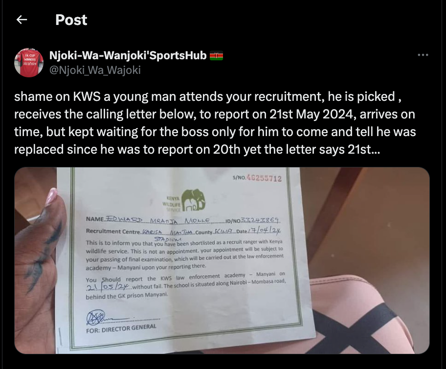 FAKE: This calling letter, purportedly by KWS, is fabricated | by 