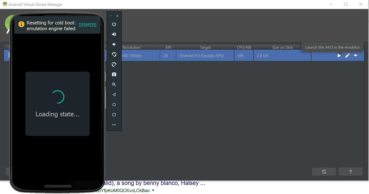 Resetting for Cold Boot Emulator Engine failed: Fixed | by Hannah Lormenyo  | Medium