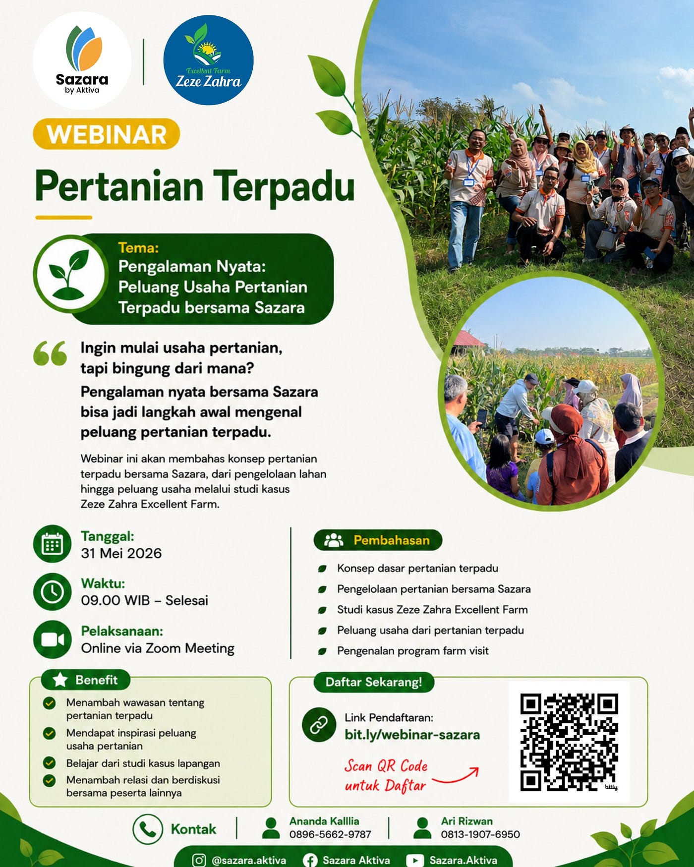 Webinar Pertanian Terpadu Bersama Sazara dan Zeze Zahra
