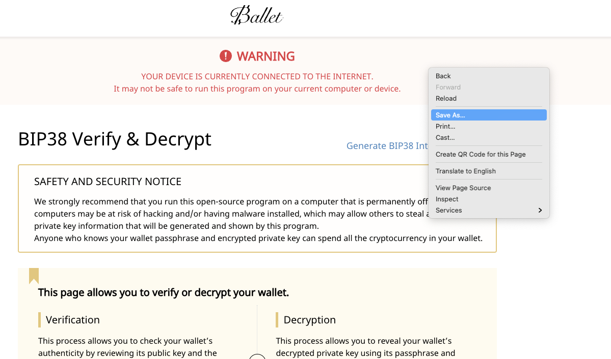 How to recover your crypto from your Ballet wallet during an apocalypse? |  by Ballet Crypto | Medium