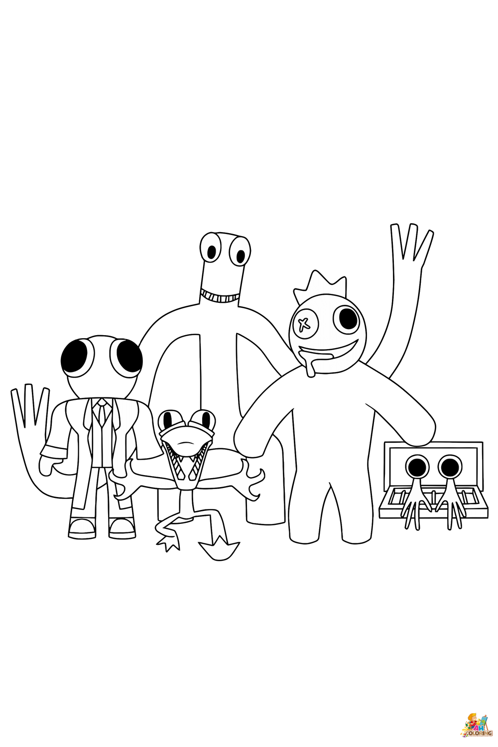 Singing Rainbow Friends Roblox coloring page