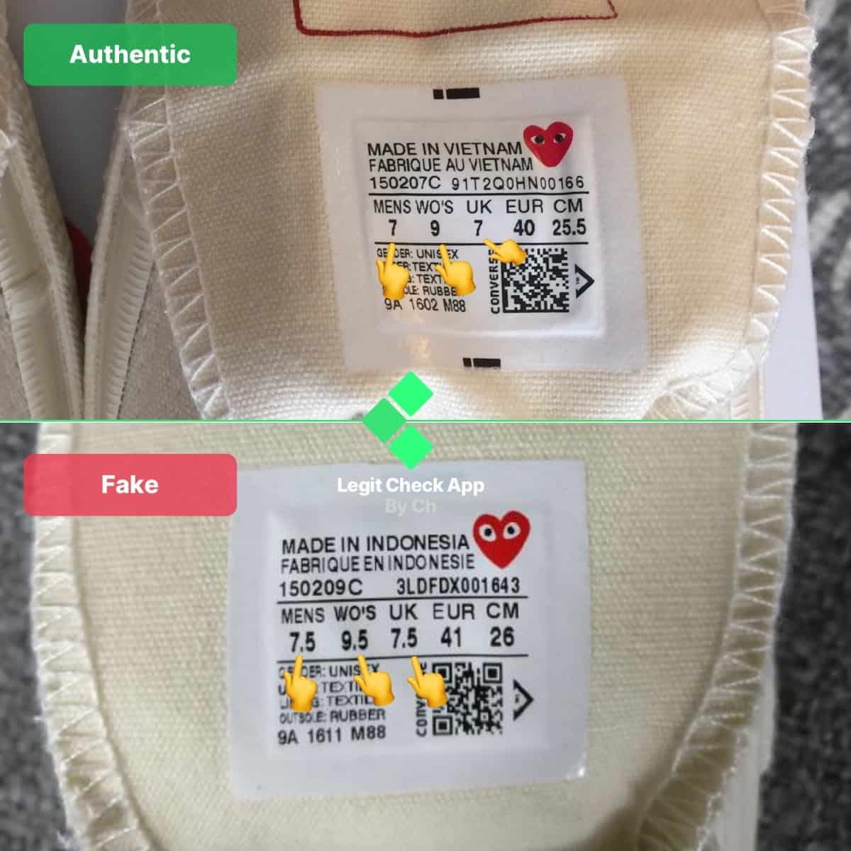 How To Spot Fake Comme Des Garcons CDG Converse Sneakers | by Legit Check  By Ch | Medium