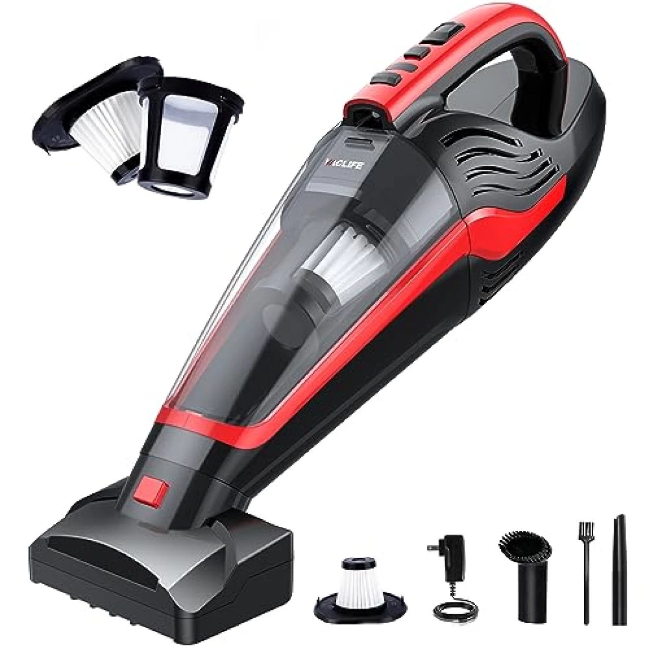 BLACK+DECKER Dustbuster QuickClean Handheld Vacuum, Cordless, Lightweight &  Portable, Ergonomic Design, Red