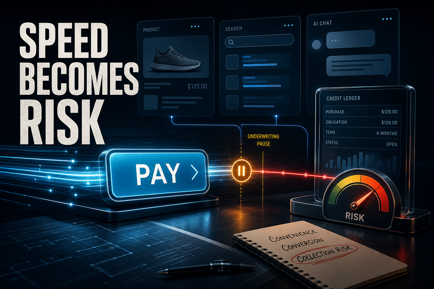 Figure 1. Klarna’s Google Pay Button Turns Checkout Speed Into Credit Risk. Image created by the author with diffusion-synthesis and Python post-processing.