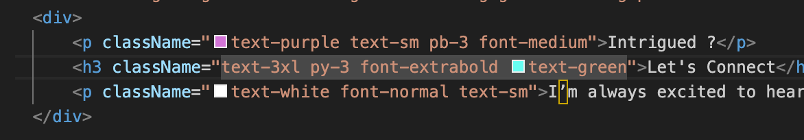 Image of a div styled with Tailwind CSS and showing that the defined color theme works fine