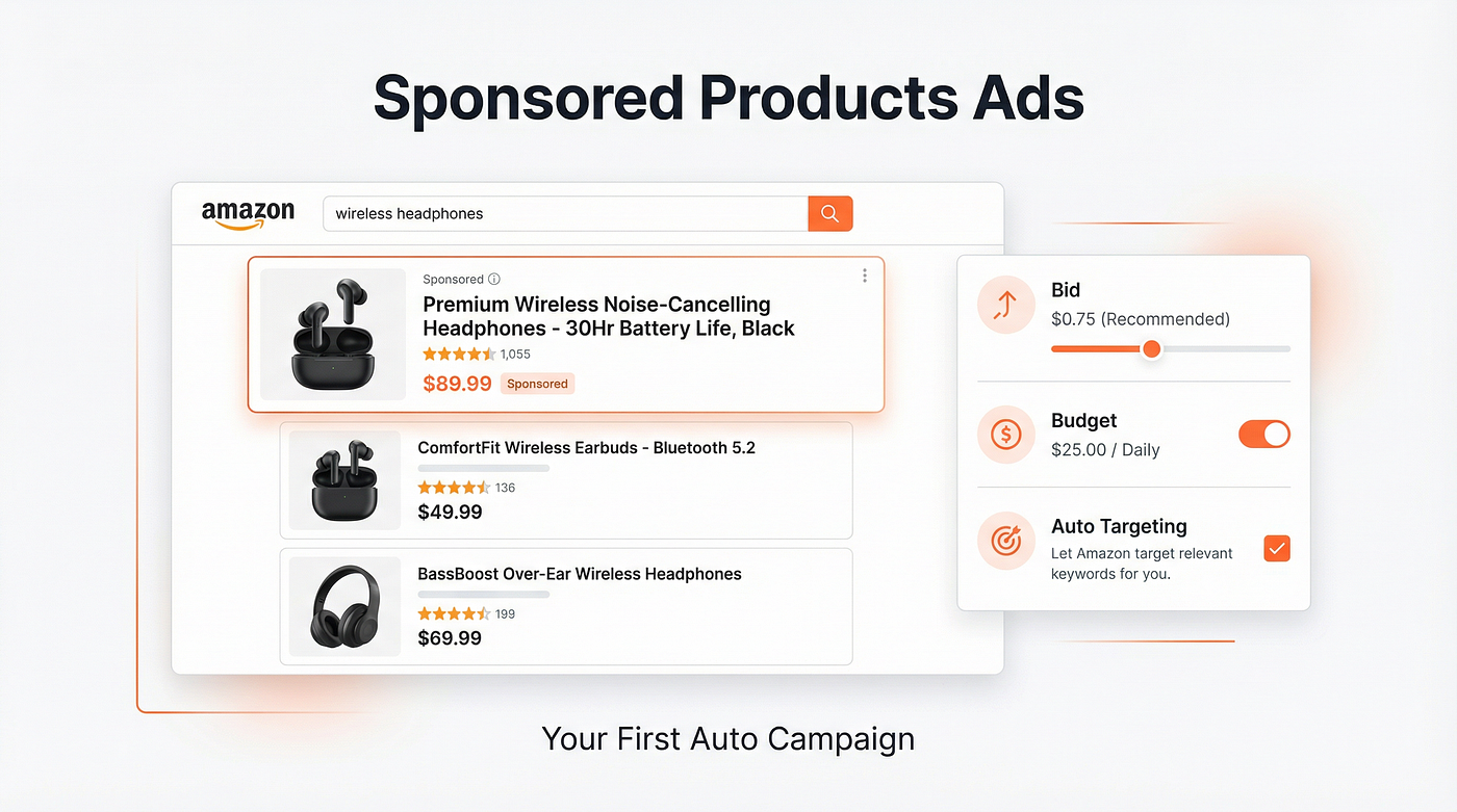 Your First Amazon Sponsored Products Auto Campaign: A Beginner-Friendly Setup