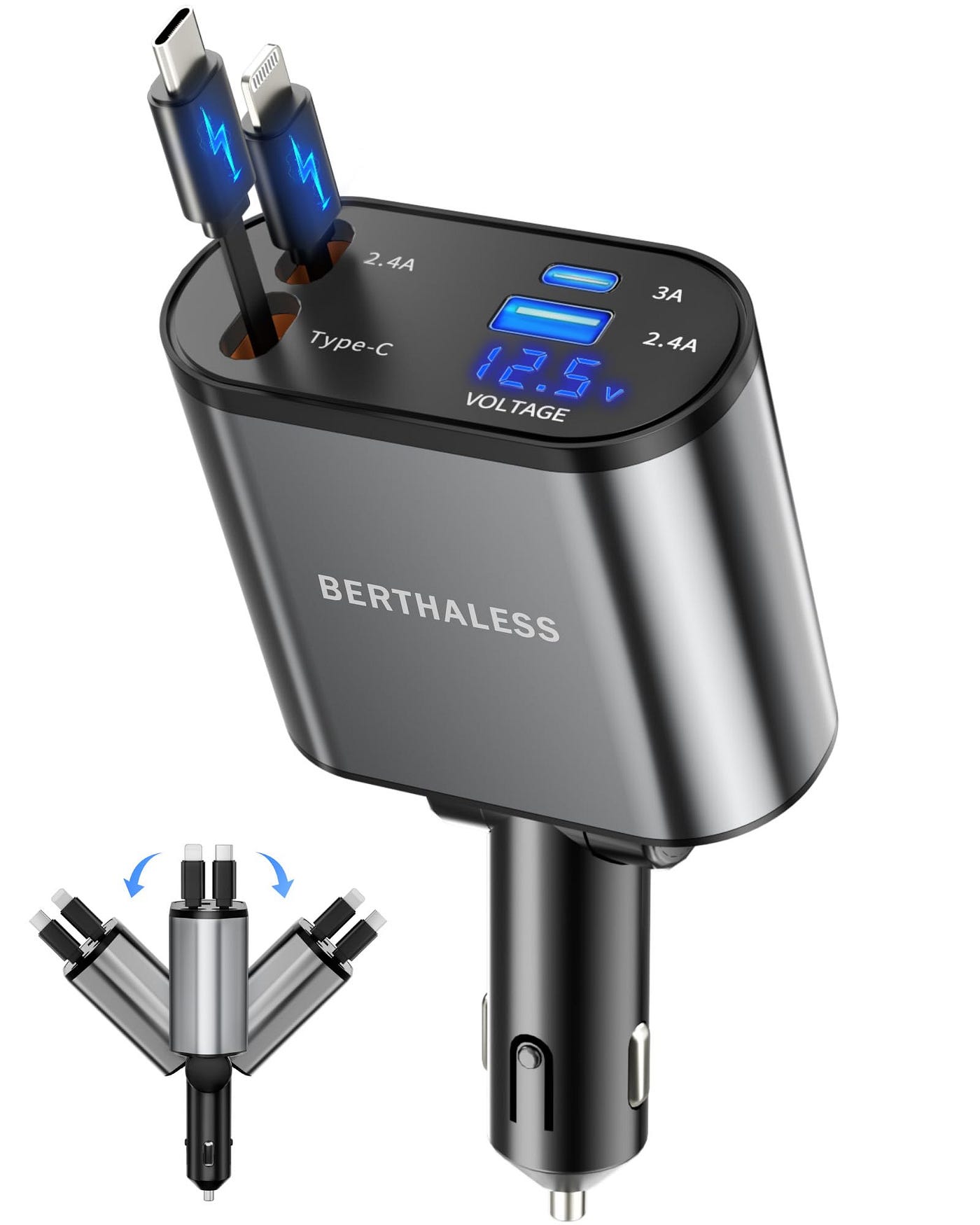 Berthaless Retractable Car Charger