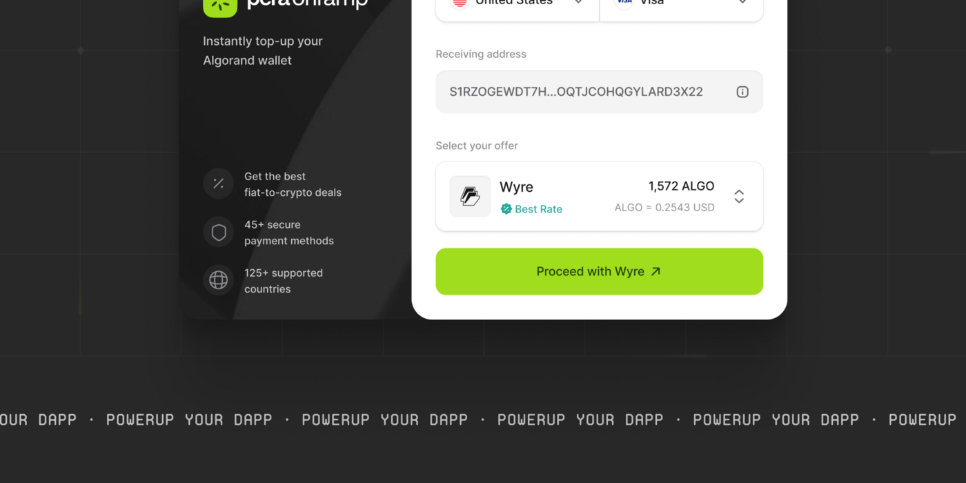 Introducing Pera Onramp: The easiest way to top up your Algorand wallet |  by Pera Wallet | Medium