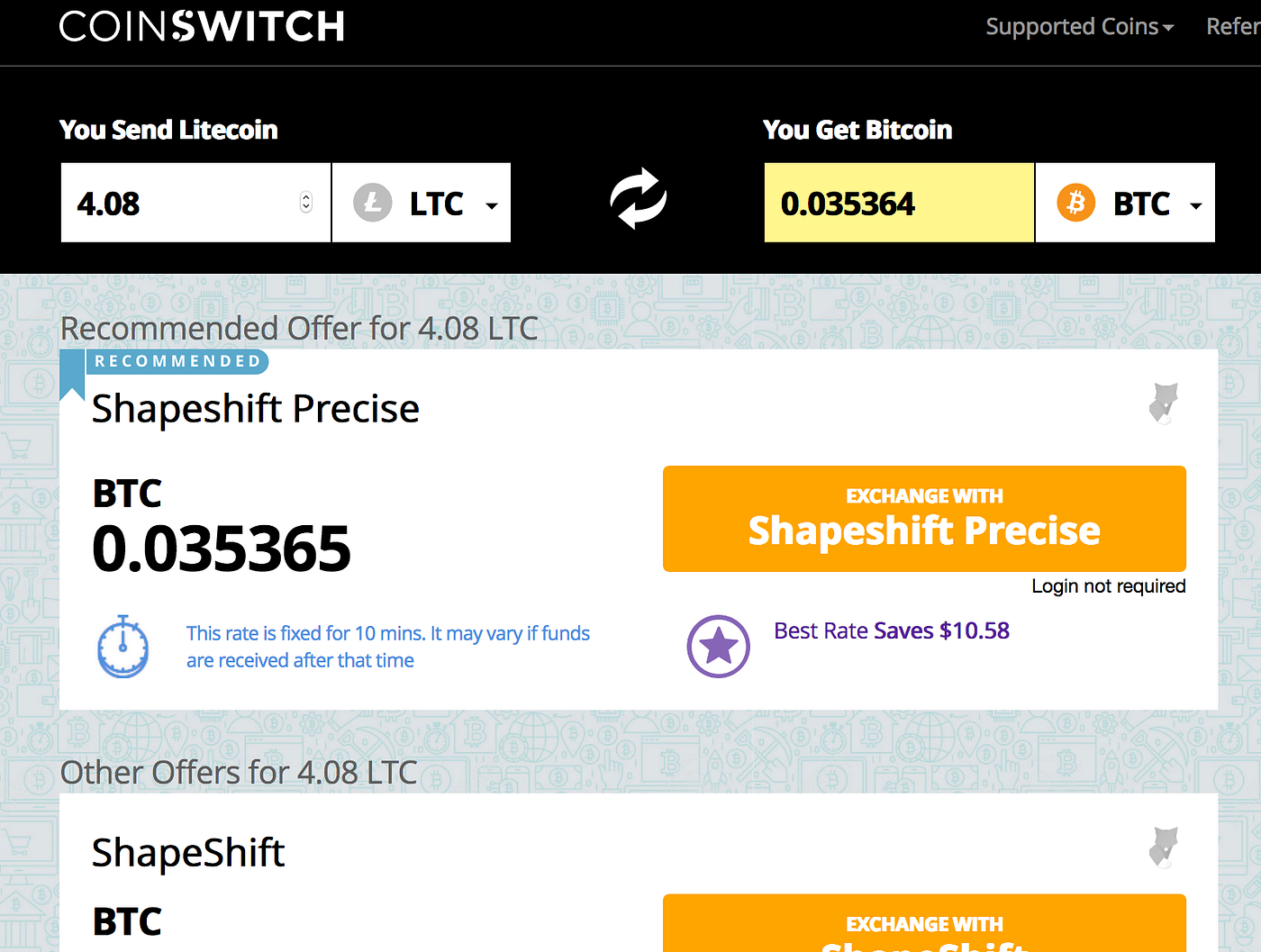 How To Convert Litecoin (LTC) To Bitcoin (BTC) From CoinSwitch | by  CoinSwitch | CoinSwitch | Medium