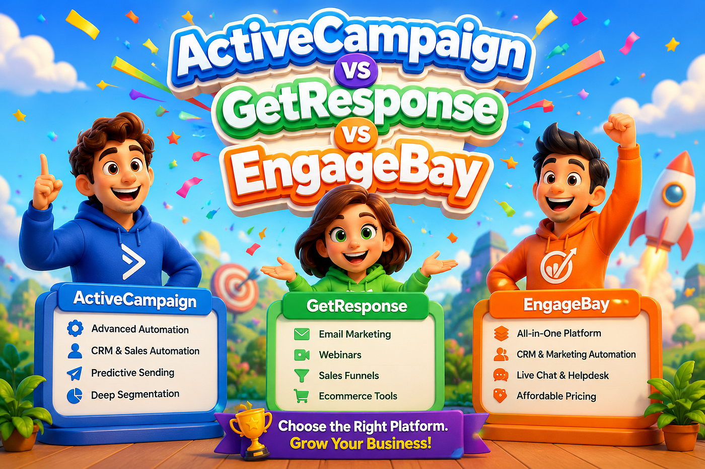 ActiveCampaign vs GetResponse vs EngageBay