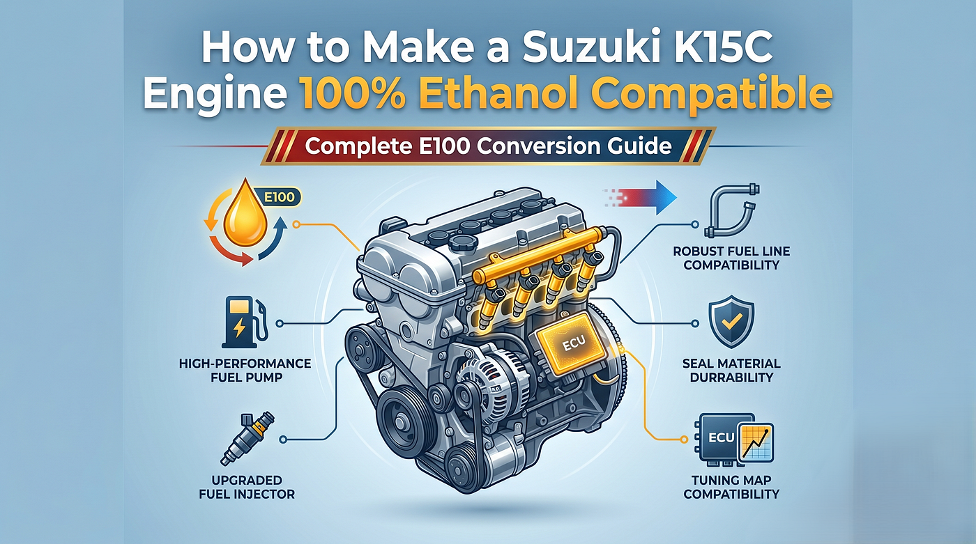 How to Make a Suzuki K15C Engine 100% Ethanol Compatible: Complete E100 Conversion Guide