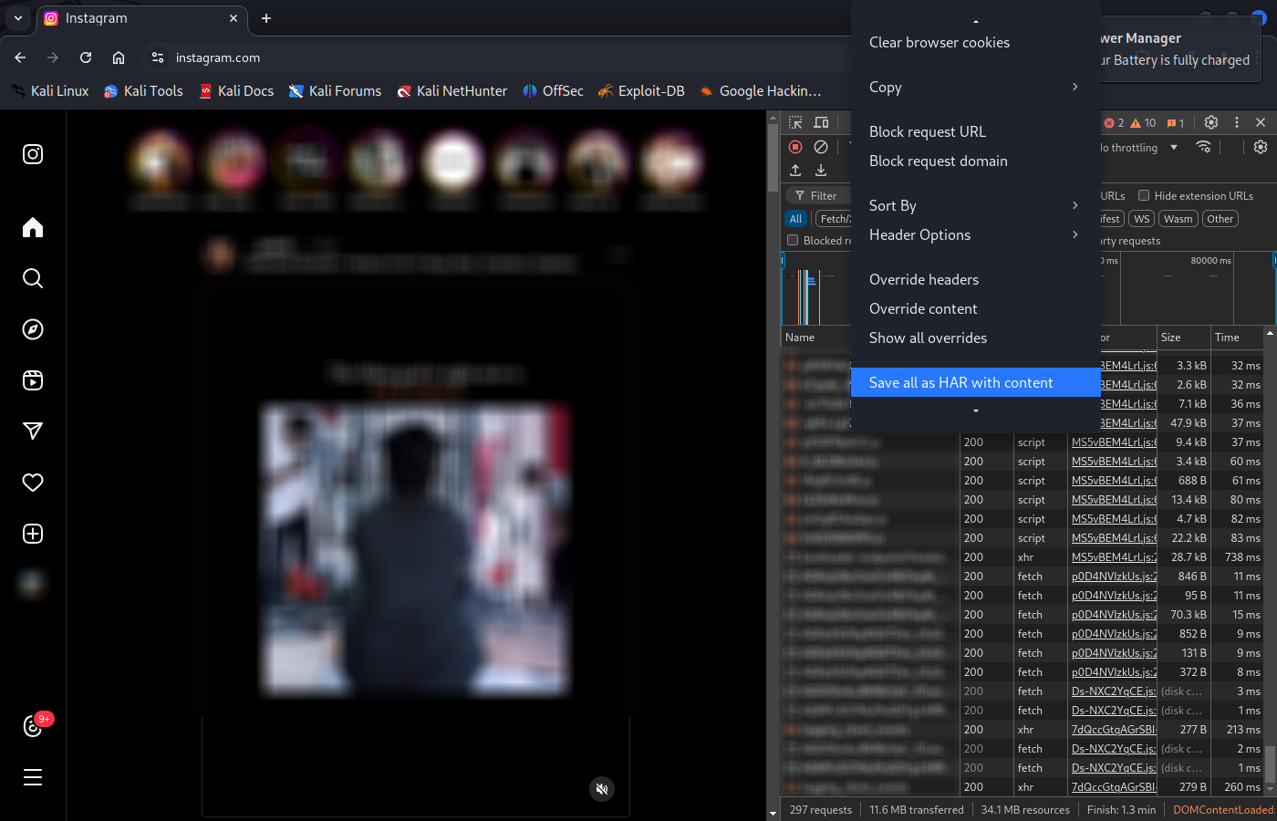 Saving requests as HAR in Google Chrome