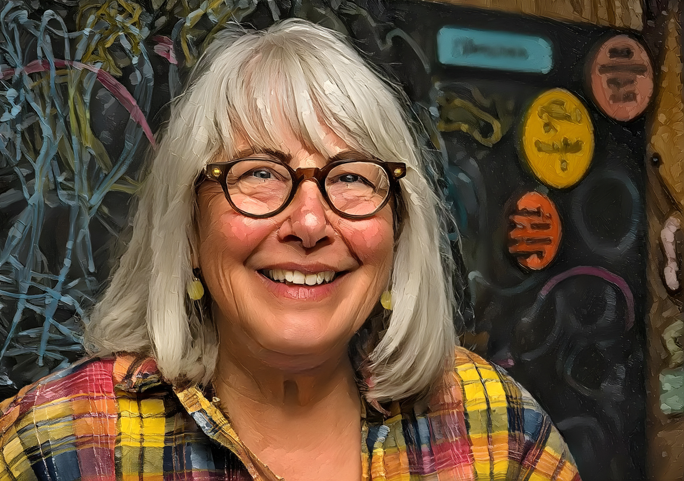 My portrait of Susan Klimczak. Created using MidJourney and Deep Dream Generator