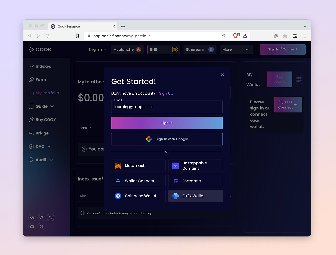 Cook Finance Launches Support for Magic | by Maricris Bonzo | Magic | Medium
