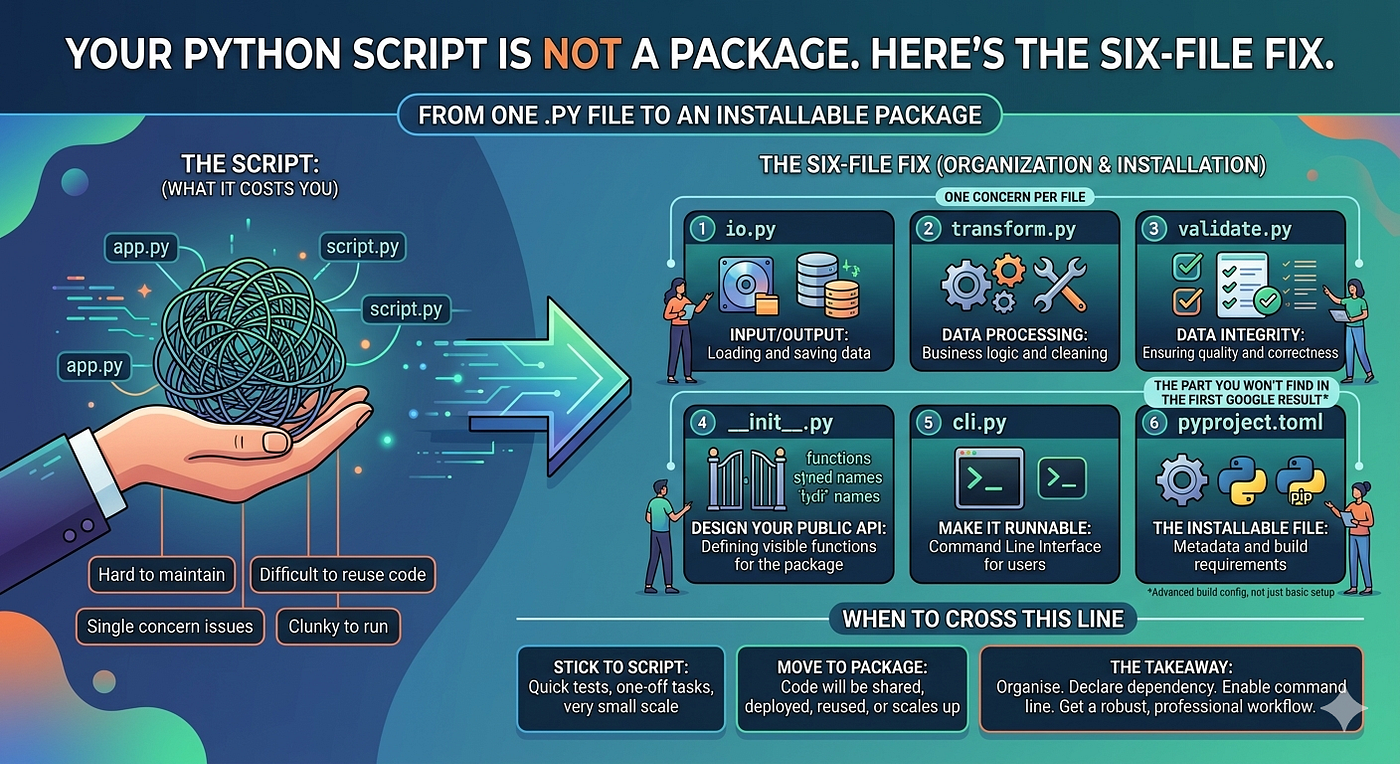 Your Python Script Is Not a Package. Here’s the Six-File Fix.