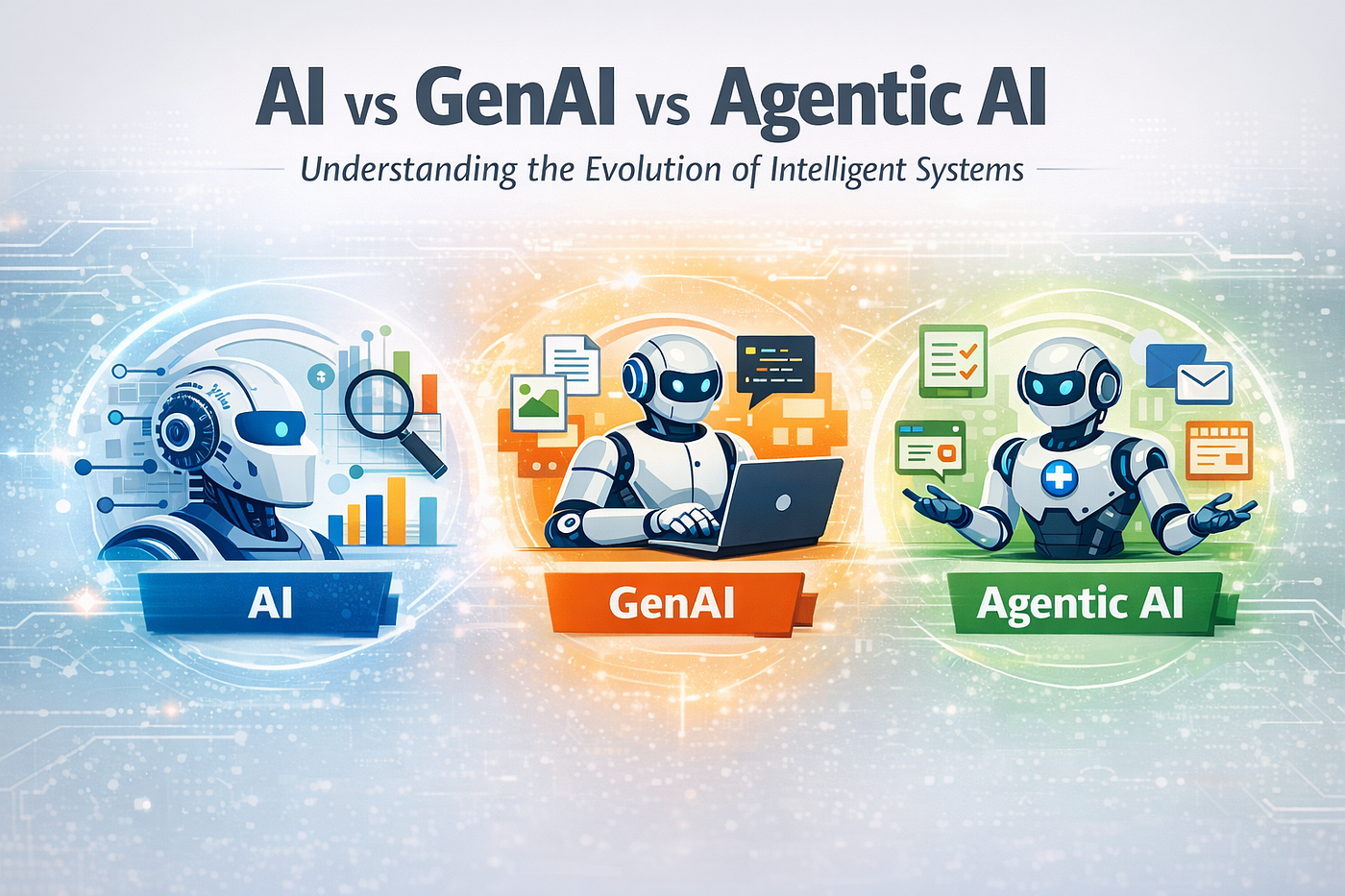 AI vs Generative AI vs Agentic AI: Understanding the Evolution of Intelligent Systems