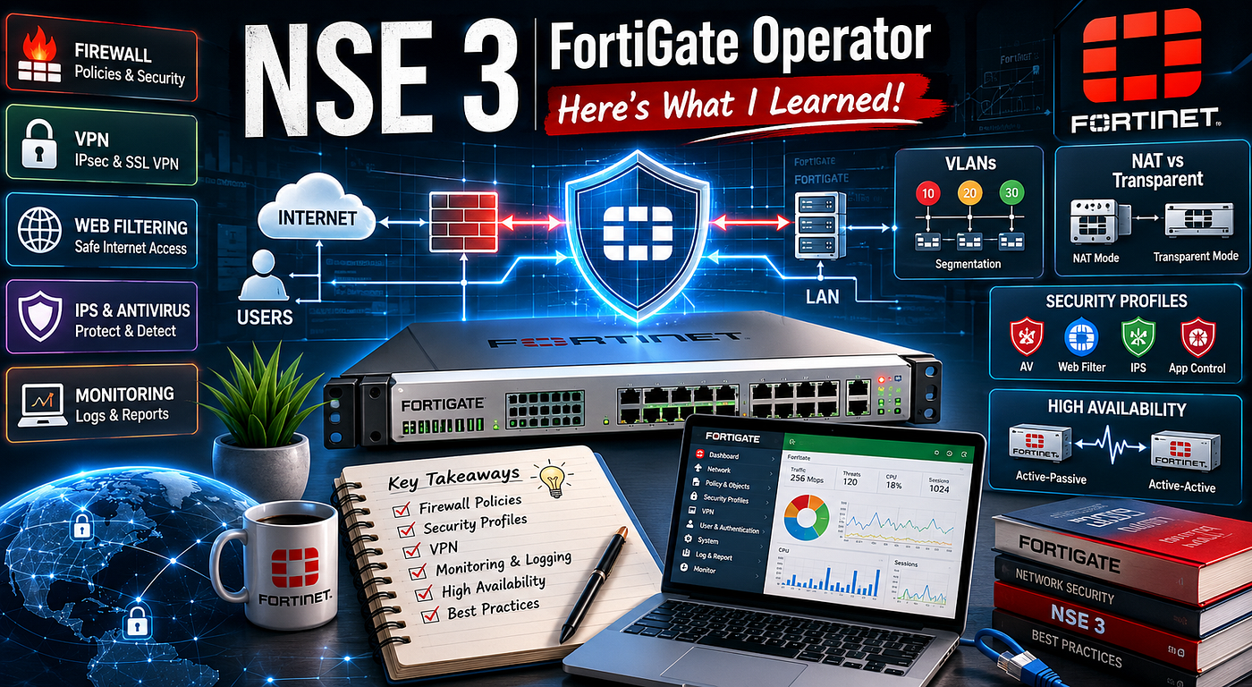 NSE 3 (FortiGate Operator) : Here’s What I Learned !