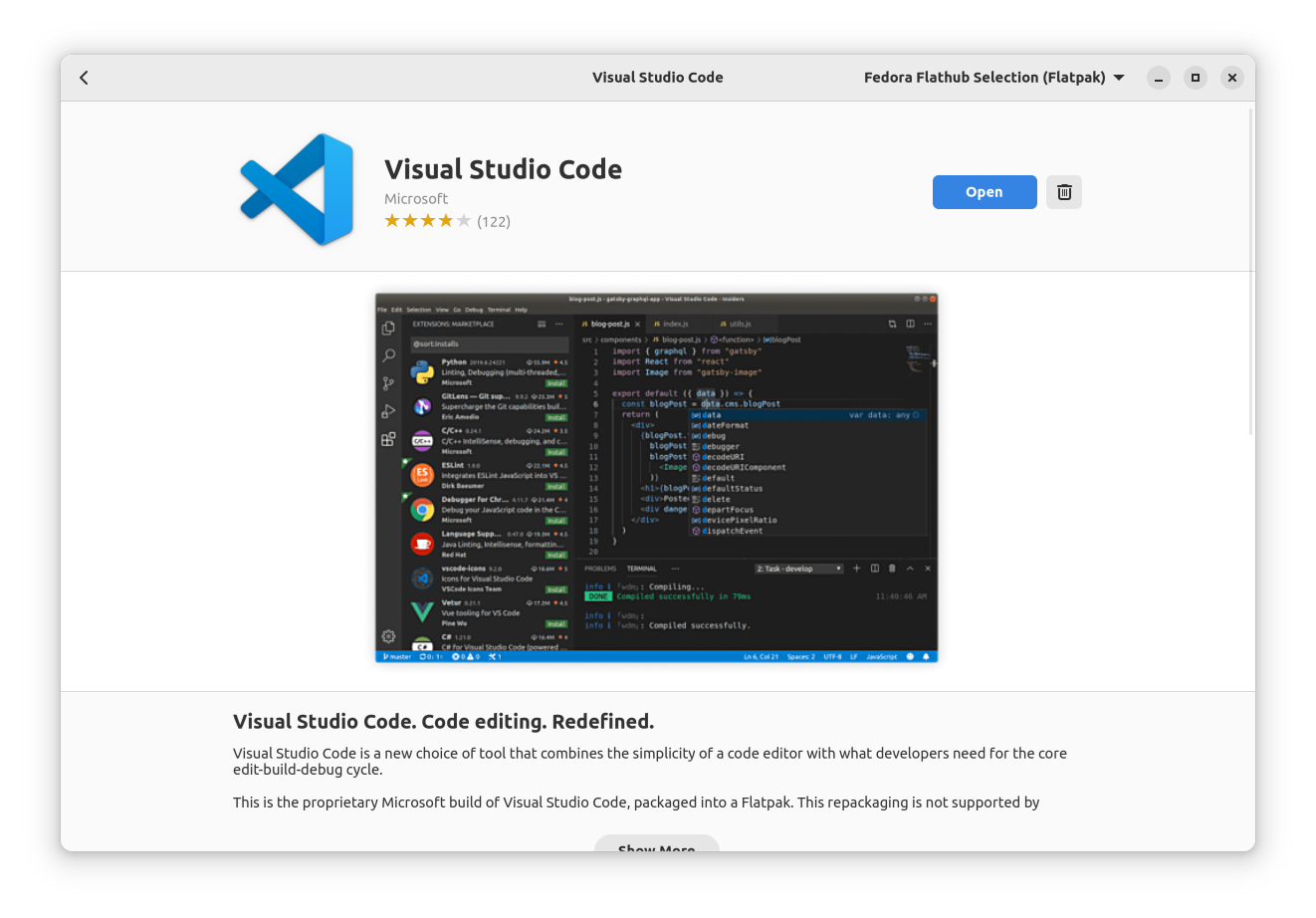 Using the VSCode flatpak distribution | Medium