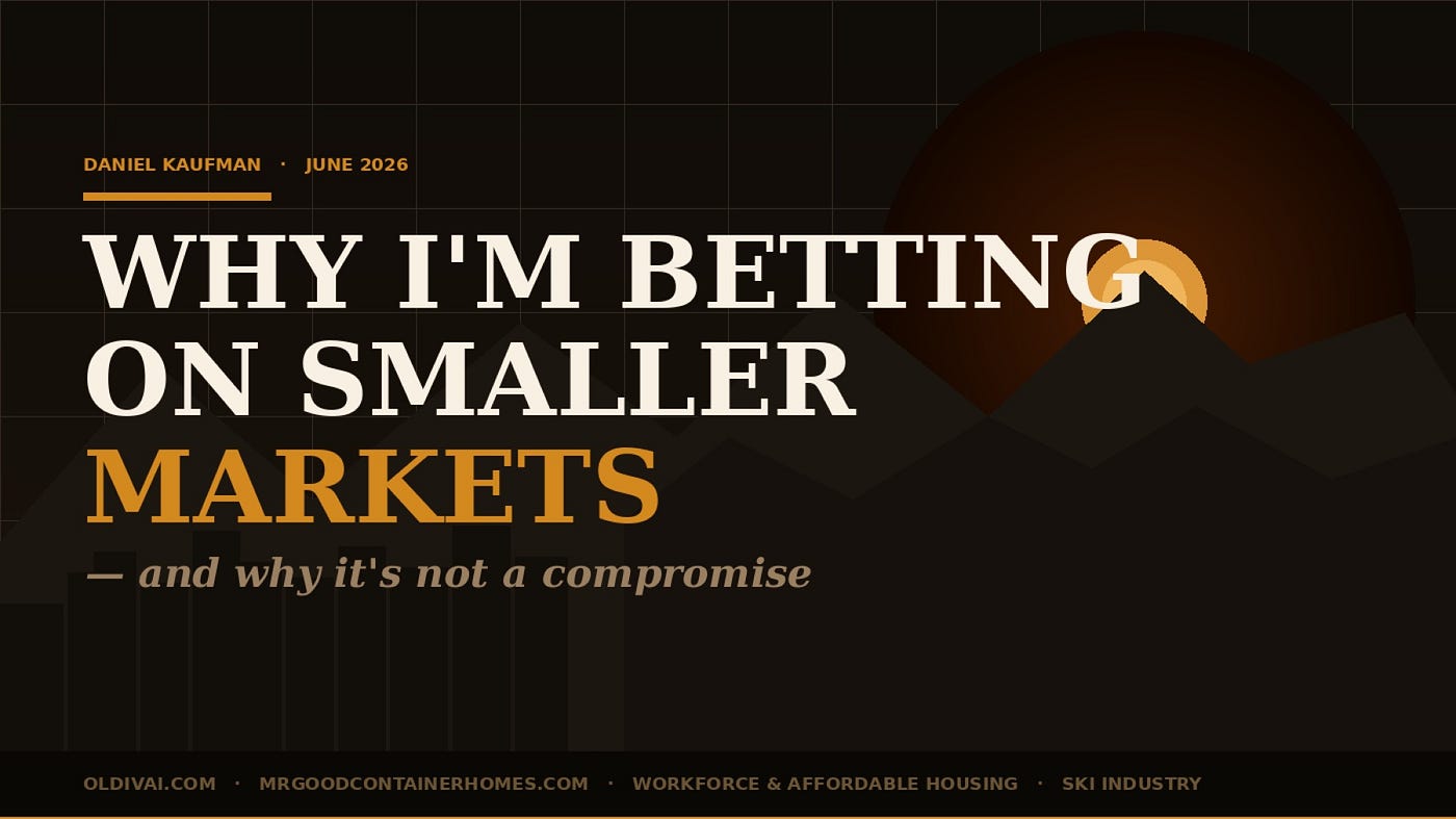 Why I’m Betting on Smaller Markets — and Why It’s Not a Compromise