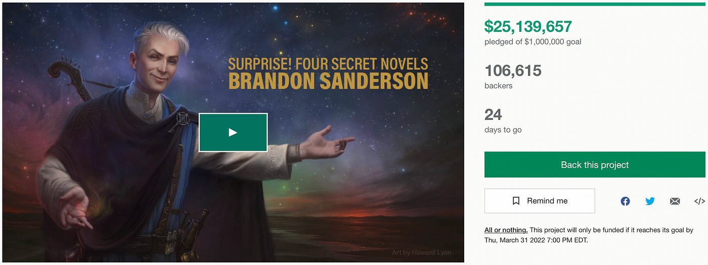 A little late opening the Brandon Sanderson Kickstarter Secret