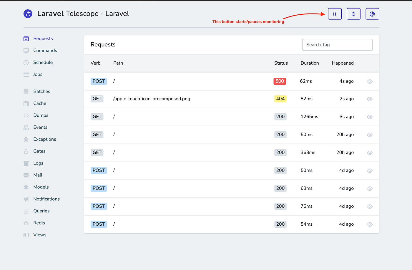 Monitoring a Laravel Application with Telescope