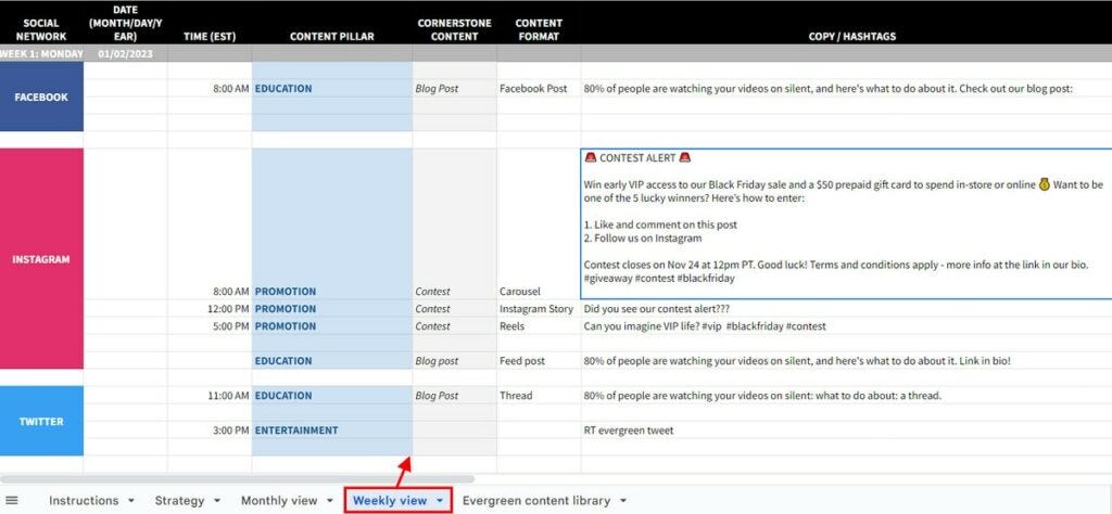 How to Create an Instagram Content Calendar [Examples & Tools] | by Shane  Barker | Medium