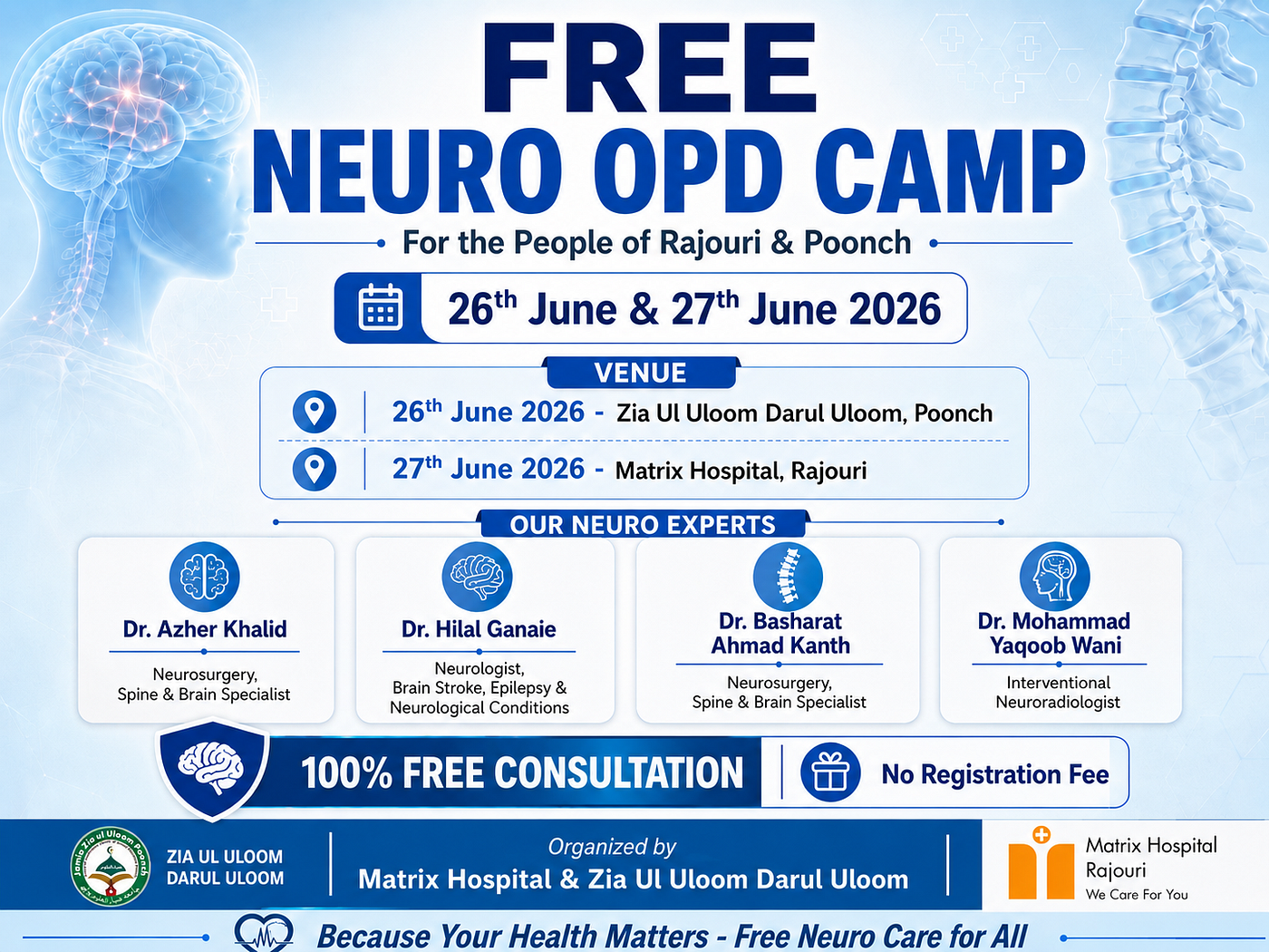 FREE Neuro OPD for the People of Rajouri & Poonch — A Rare Opportunity You Cannot Afford to Miss