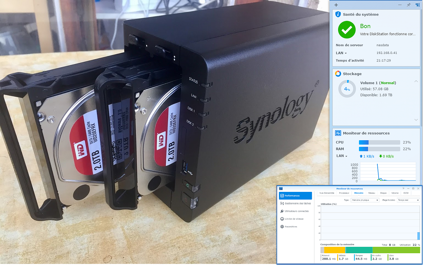 Setup a 2x2To NAS Synology DS216+II with upgrade RAM to 8 Go | by cdelaitre  | Medium