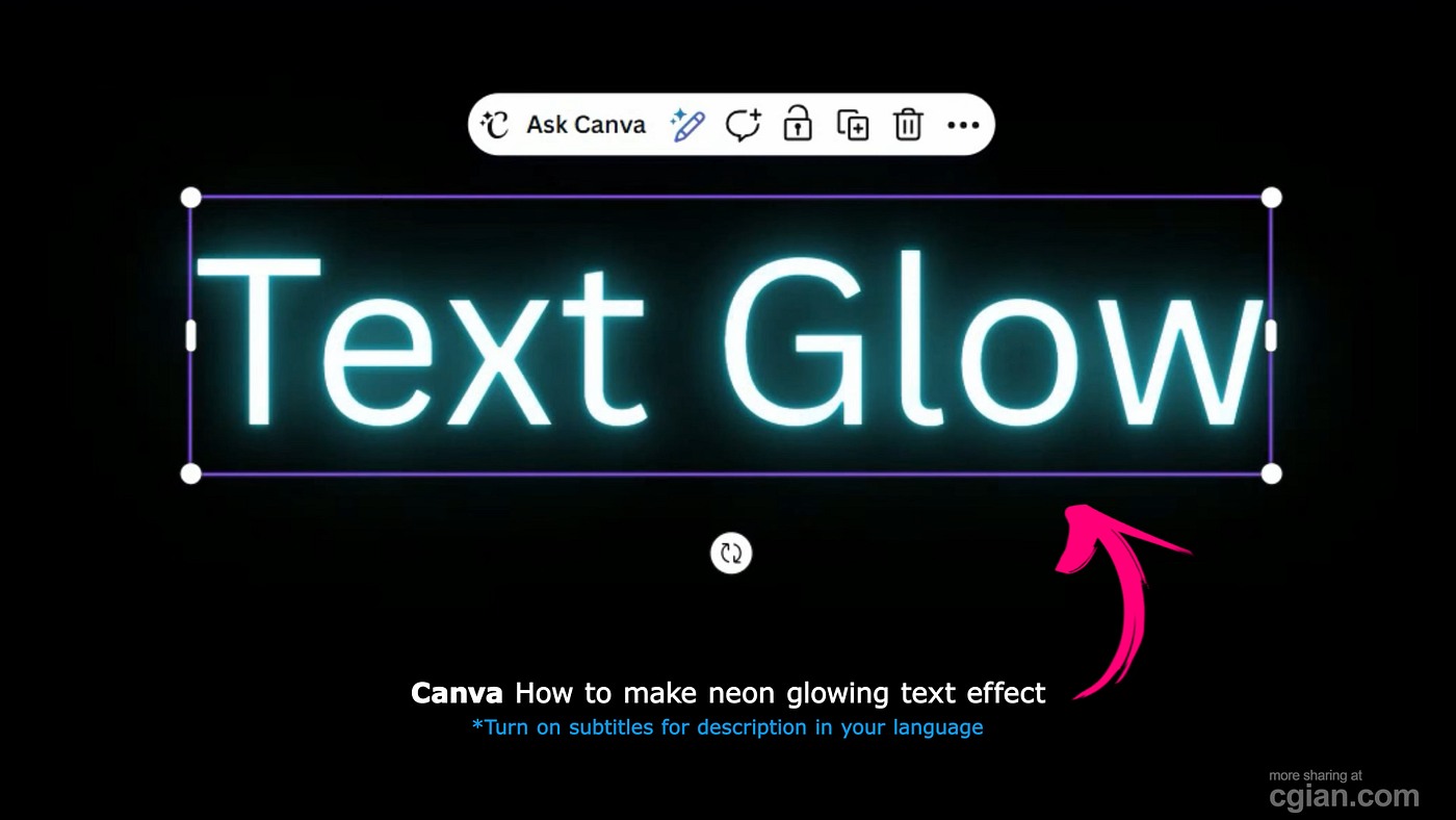Canva Glow Text Effect