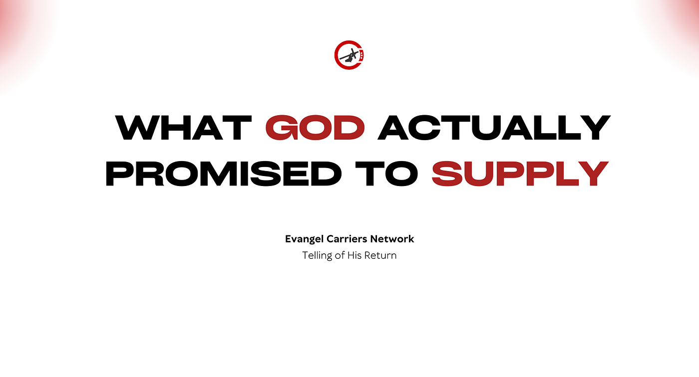 What God Actually Promised to Supply
