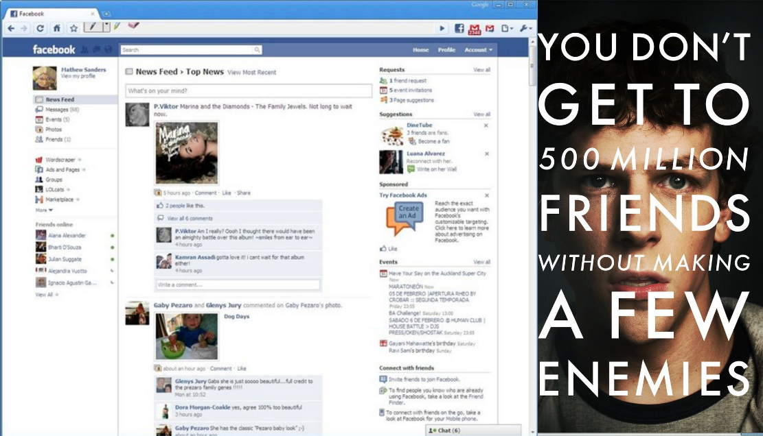 2008: Facebook's homepage - undefined - The Evolution Of Facebook