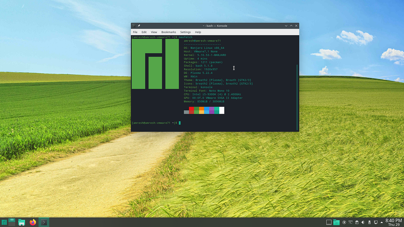 Fixing Full Screen Issue on Manjaro (KDE) on VMWare - Amresh Prasad Sinha -  Medium