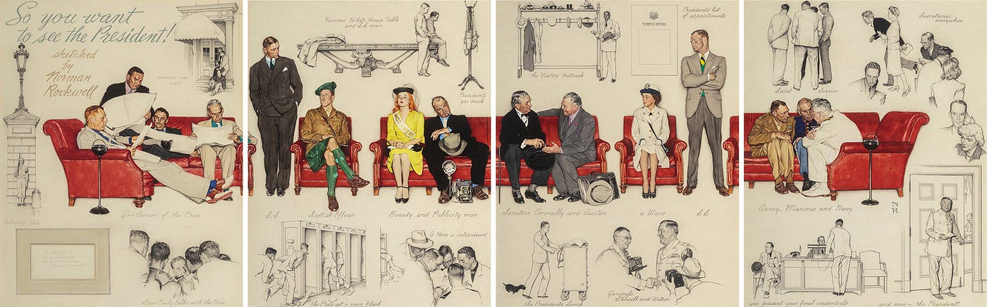 So You Want to See the President! (1943) by Norman Rockwell (Wikimedia Commons)
