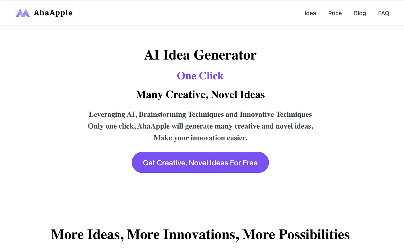 AhaApple. AI Idea Generator Why I build It | by AhaApple | Aug, 2023 |  Medium