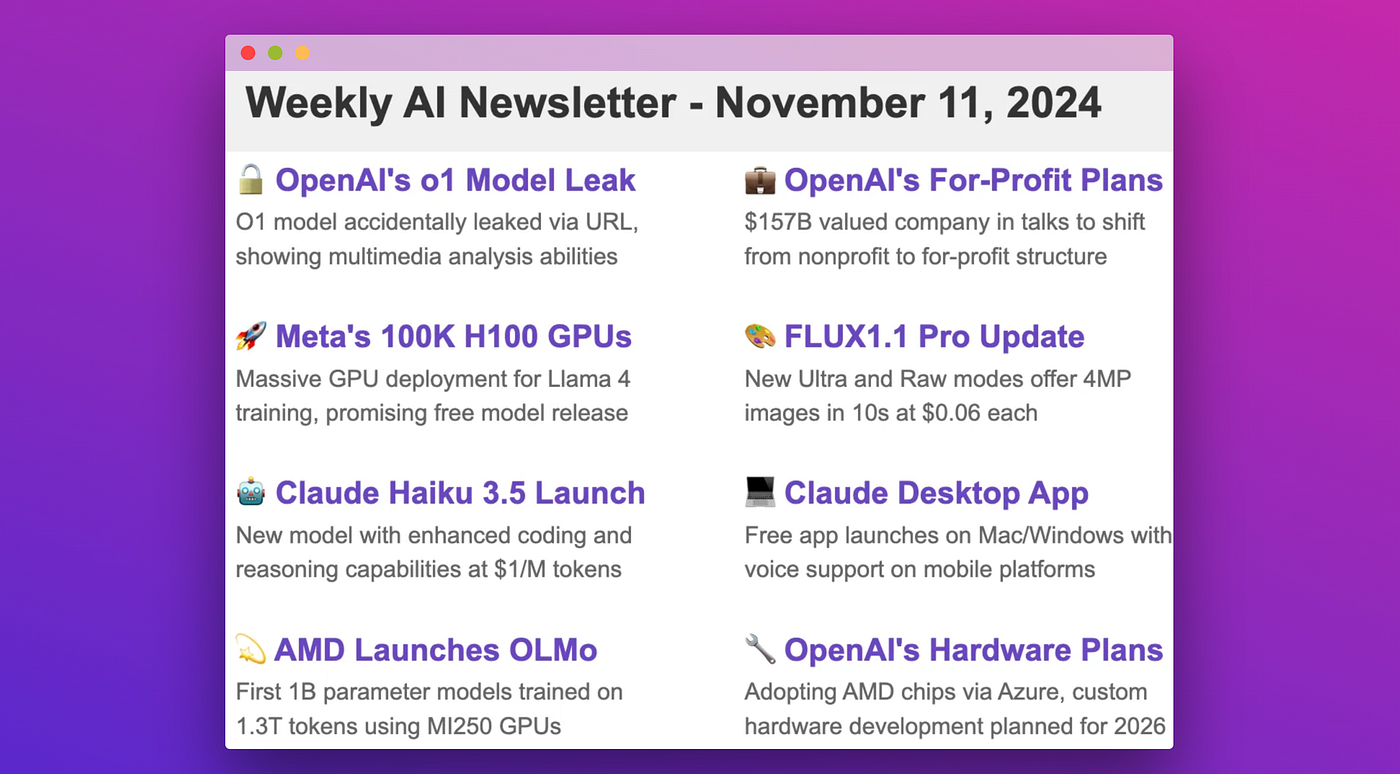 Must-see o1 model leaks 👀 — Weekly AI Newsletter
