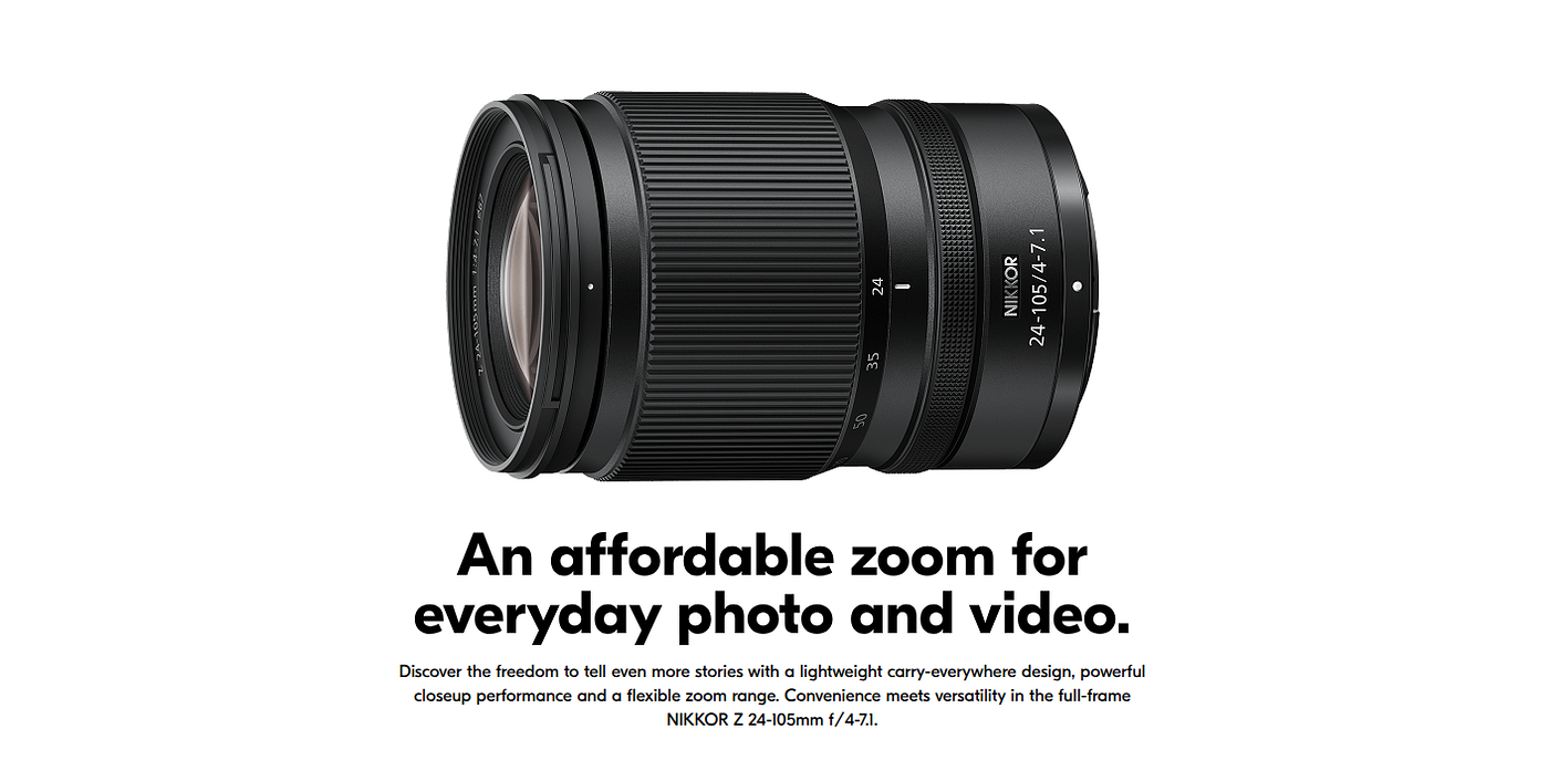 Nikon NIKKOR Z 24–105mm f/4–7.1 Goes on Pre-Order: Lightweight Full-Frame Everyday Zoom at $549.95
