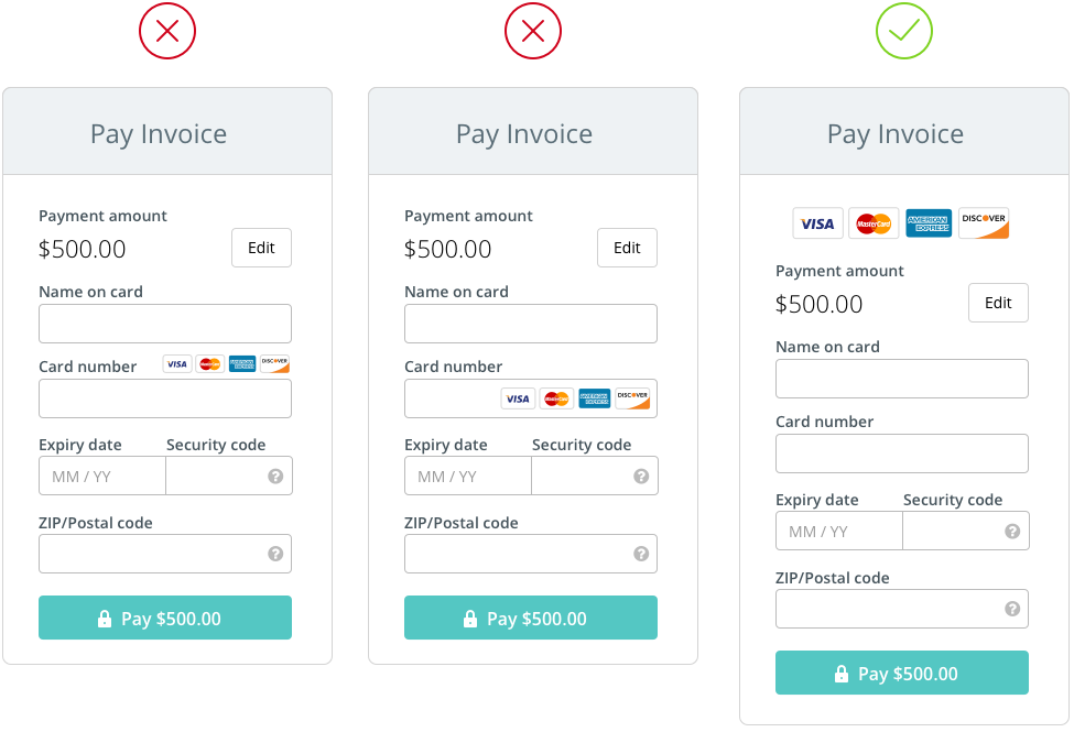 The anatomy of a credit card form | by Gabriel Tomescu | UX Collective