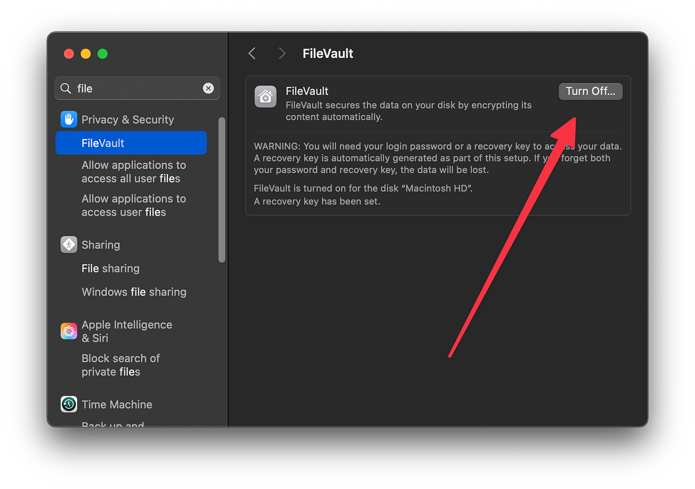 FileVault 开启