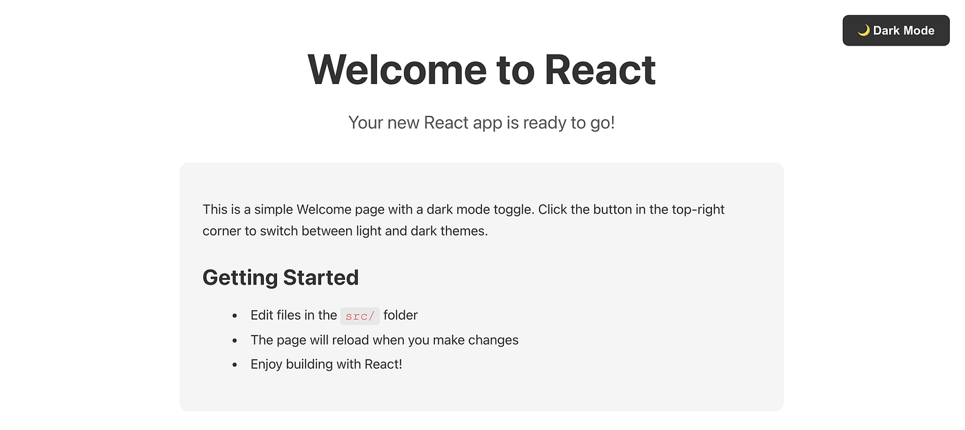 Welcome Page