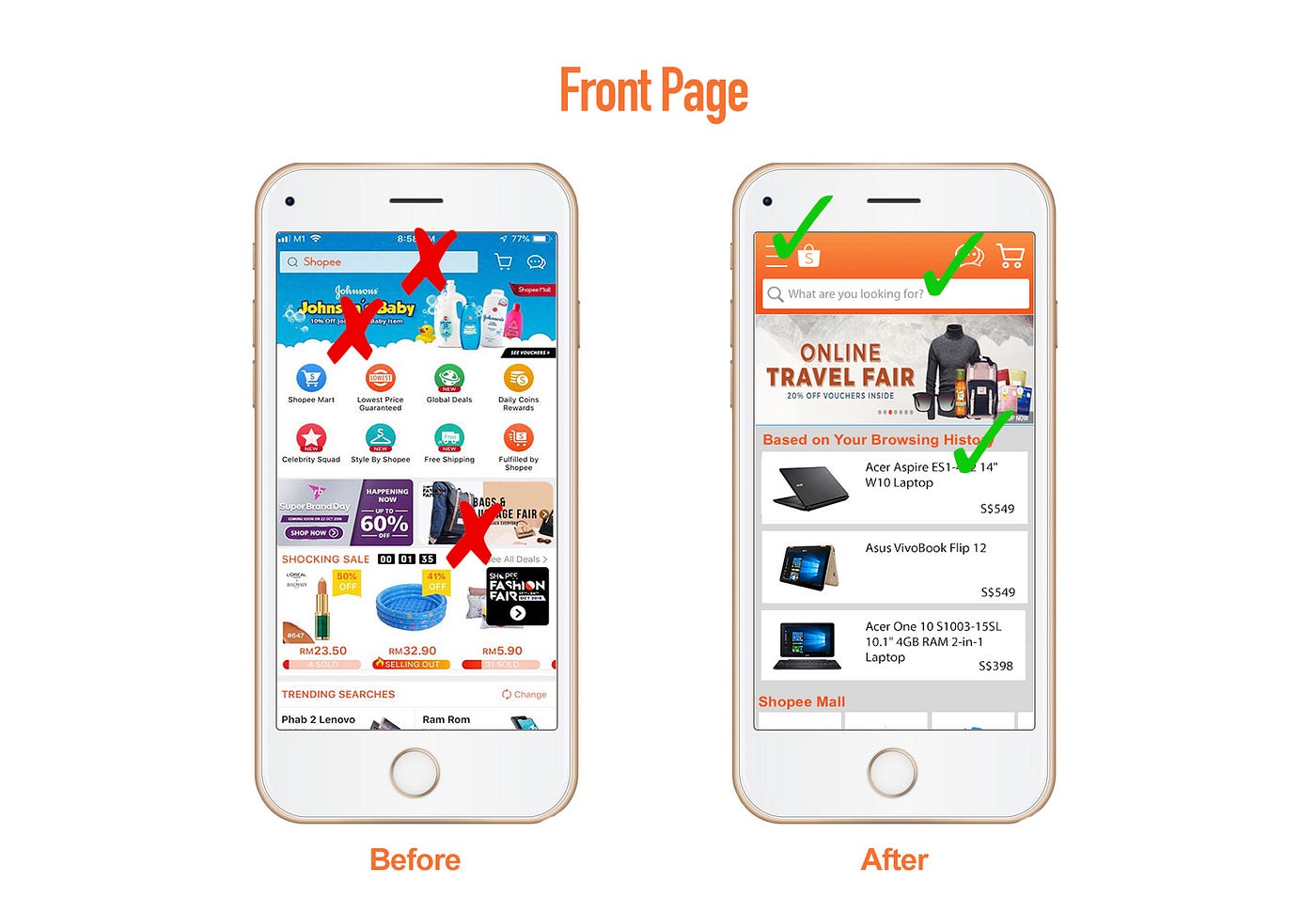 UI/UX Case Study — Shopee. Redesigning Shopee's UI to enhance the…, by  Minjoo Yang